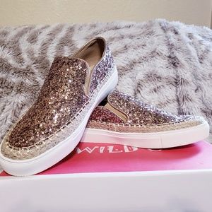 rose gold glitter sneakers